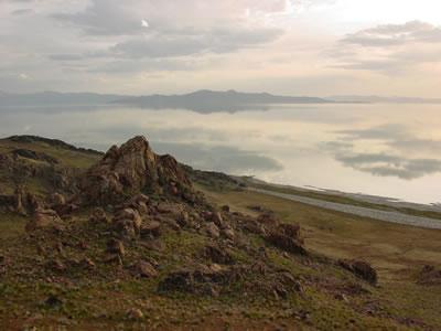 view of Great Salt Lake from Antelope Island