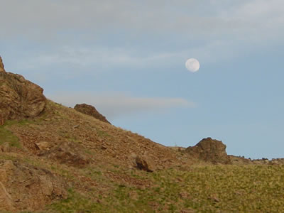Moon over Antelope Island